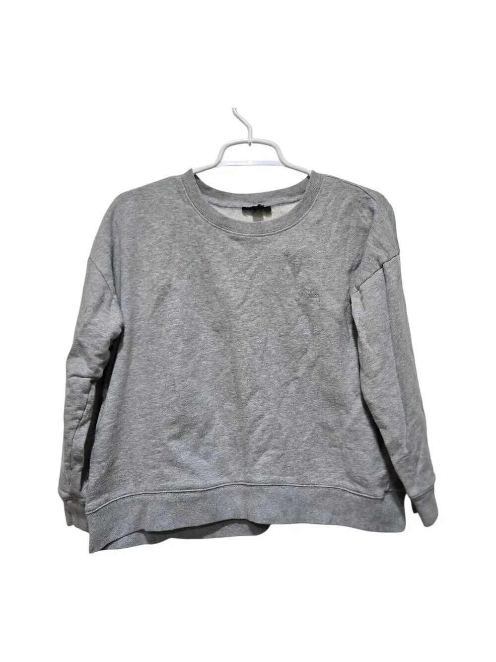 J Crew Heritage Fleece Sweatshirt XS Gray Crewneck Logo